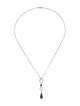 Necklace 18K Smoky Quartz, Diamond & Garnet Pendant Necklace