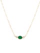 Necklace 14K Emerald & Diamond Pendant Necklace