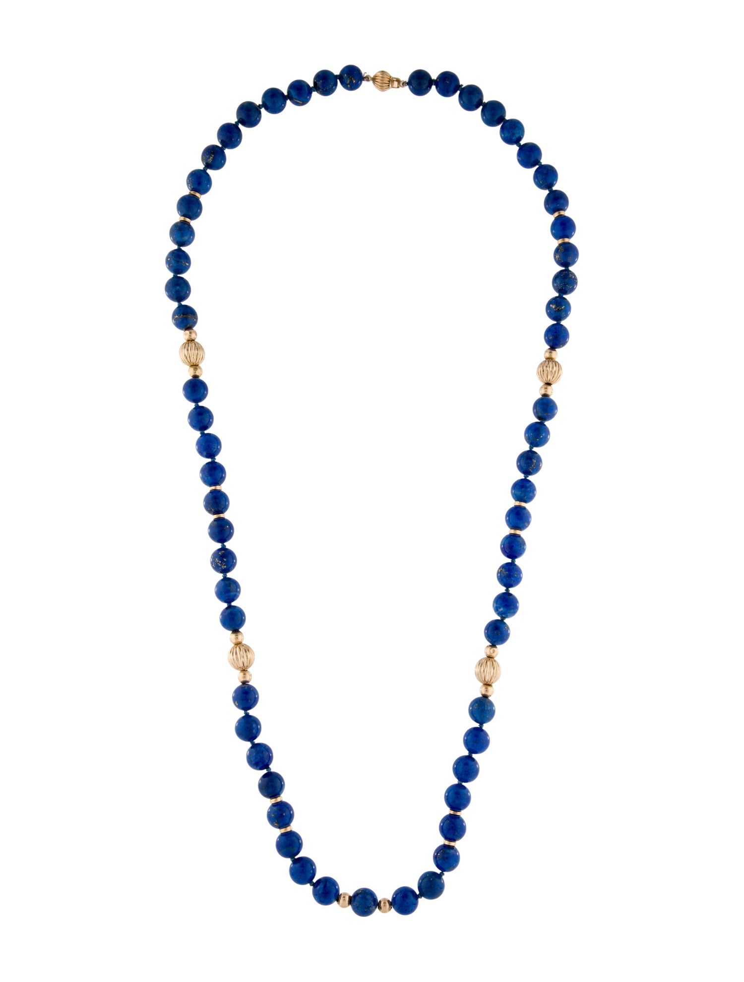 Necklace 14K Lapis Lazuli Bead Strand Necklace