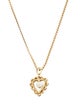 Necklace 18K Pearl Heart Pendant w/ 14K S Chain Link