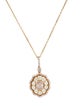 Necklace 18K Diamond Double Halo Drop Pendant w/ 14K Chain Necklace