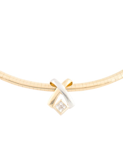 Necklace 14K Diamond Omega Link Pendant Necklace