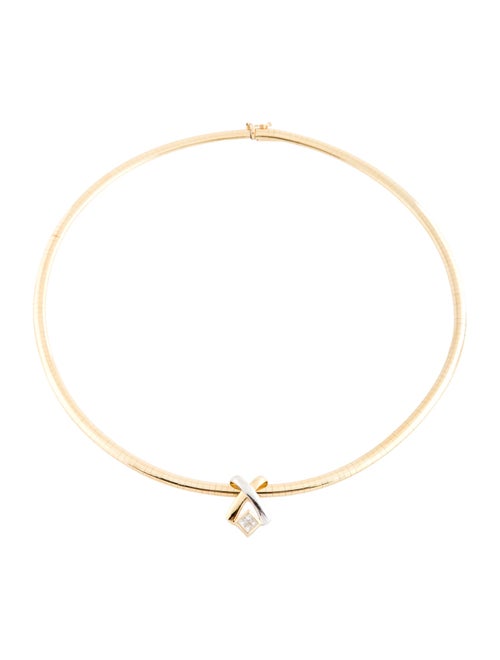 Necklace 14K Diamond Omega Link Pendant Necklace