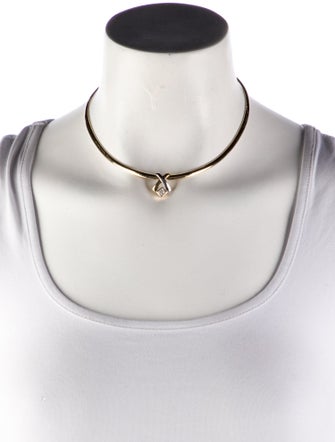 Necklace 14K Diamond Omega Link Pendant Necklace