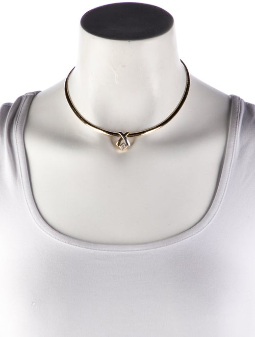 Necklace 14K Diamond Omega Link Pendant Necklace