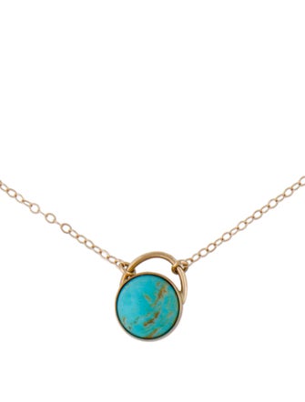 Necklace 14K Turquoise Pendant Necklace