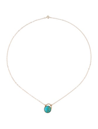 Necklace 14K Turquoise Pendant Necklace