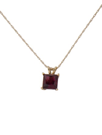Necklace 10K 1.42ct Garnet Pendant Necklace