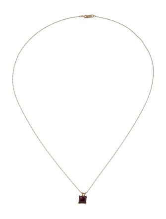 Necklace 10K 1.42ct Garnet Pendant Necklace