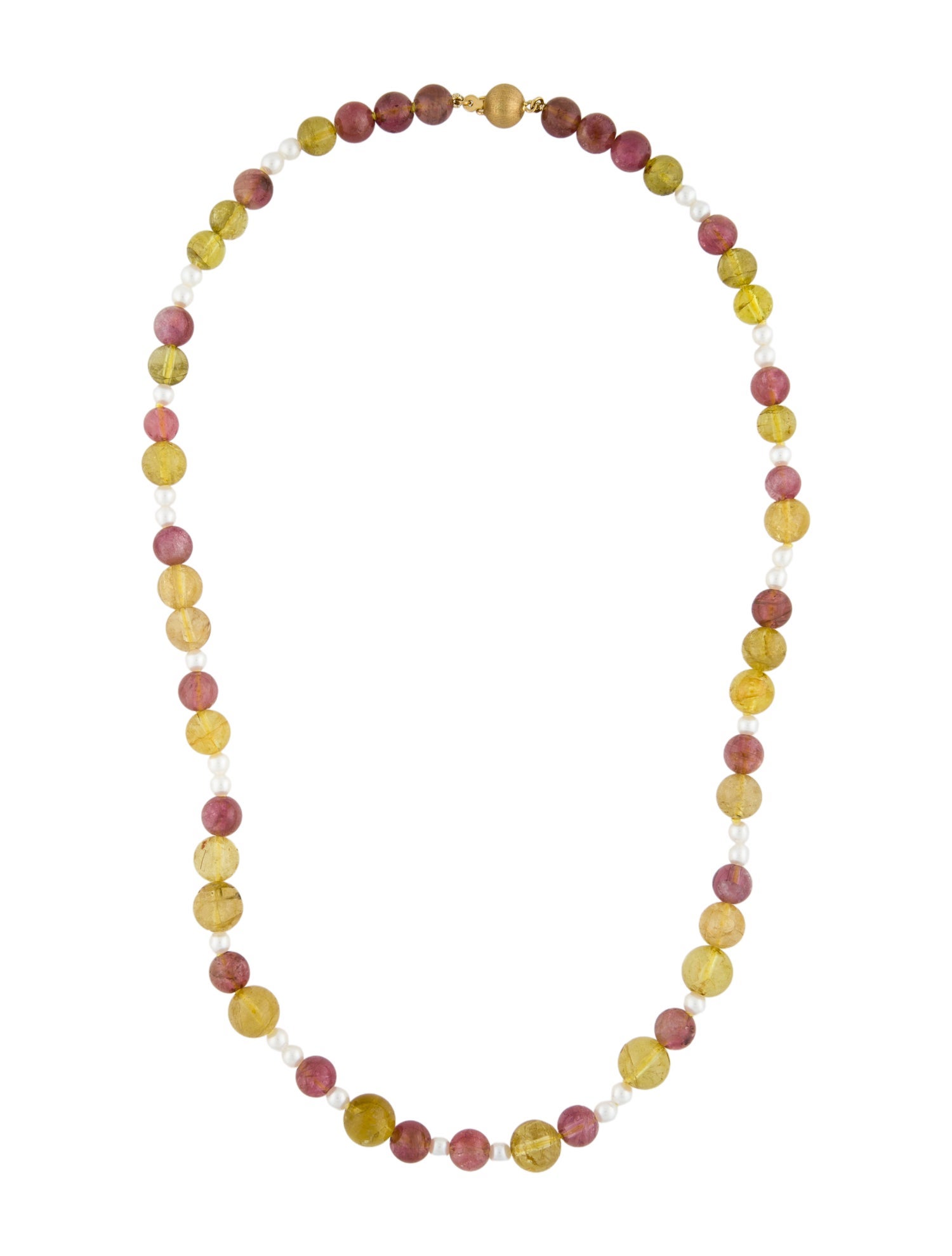 Necklace 18K Pearl & Tourmaline Bead