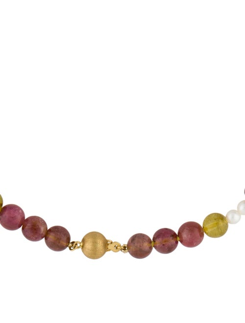 Necklace 18K Pearl & Tourmaline Bead Necklace