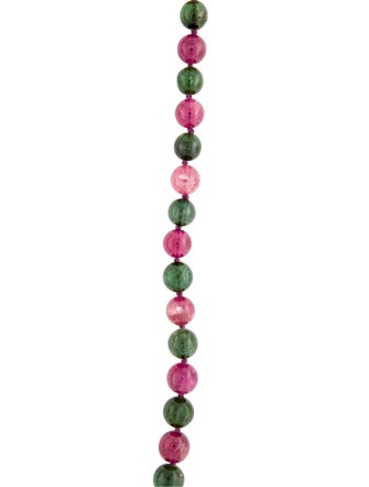 Necklace 18K Tourmaline & Diamond Clasp Beaded Necklace