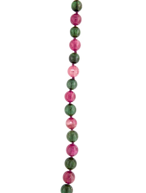 Necklace 18K Tourmaline & Diamond Clasp Beaded Necklace