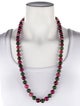 Necklace 18K Tourmaline & Diamond Clasp Beaded Necklace