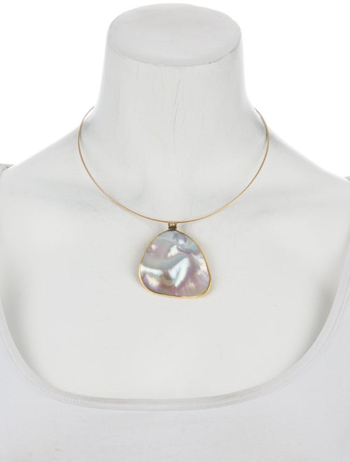 Necklace Mother of Pearl & Diamond Pendant Necklace