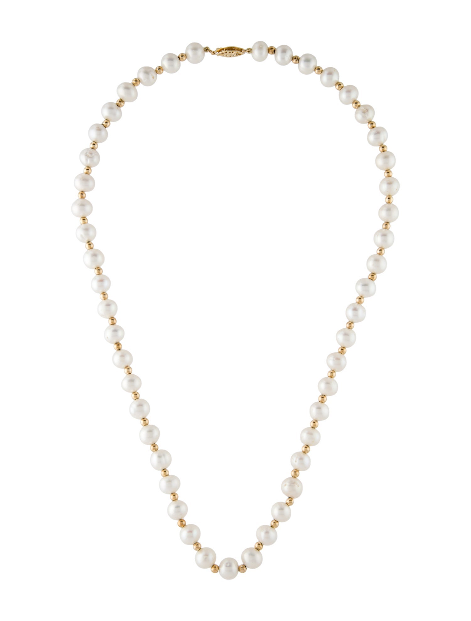 Necklace 14K Pearl Bead Strand Necklace