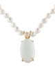 Necklace 14K Pearl & Moonstone Pendant Necklace