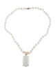 Necklace 14K Pearl & Moonstone Pendant Necklace