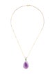 Necklace 14K Amethyst & Emerald Pendant Necklace