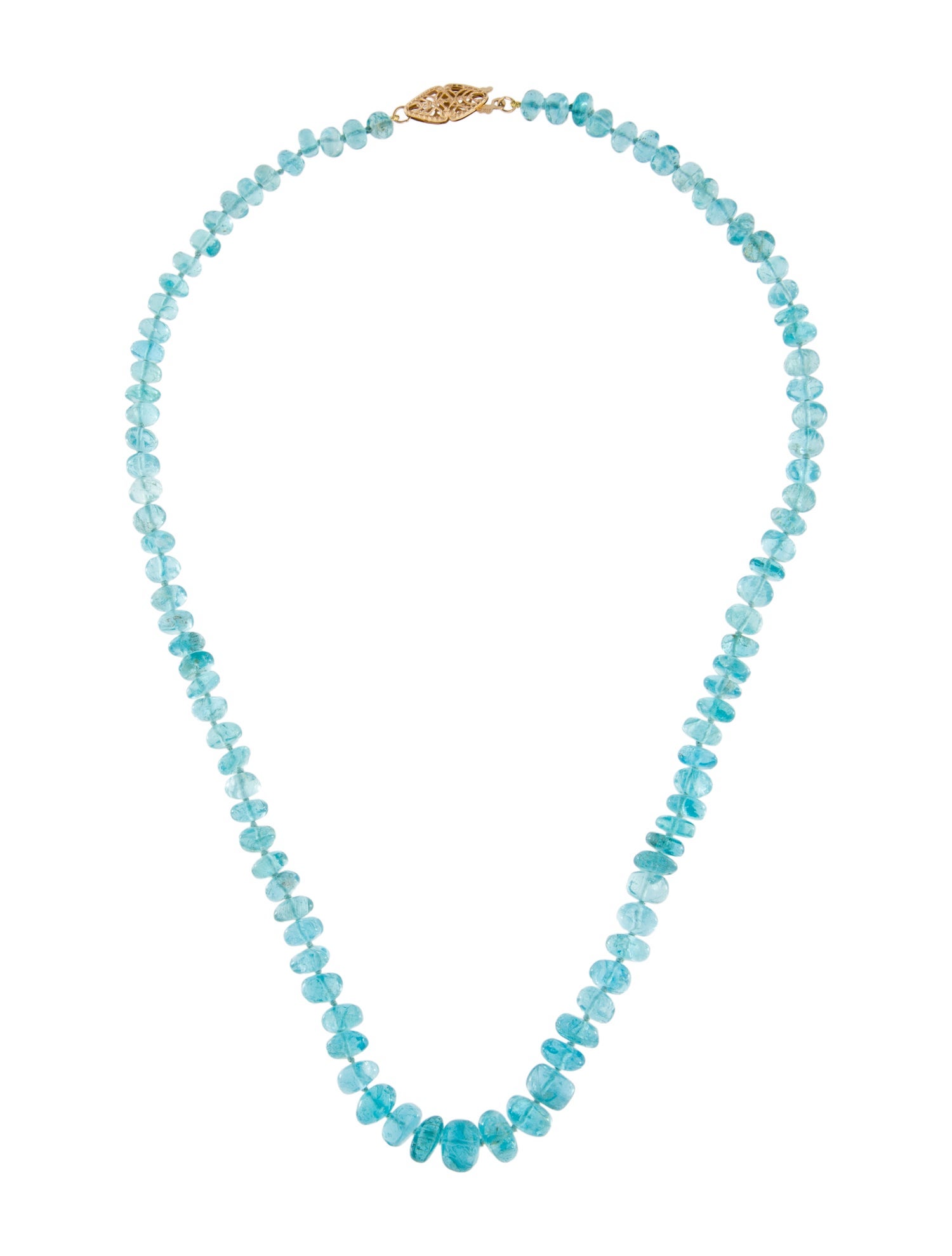 Necklace 14K Apatite Bead Strand Necklace