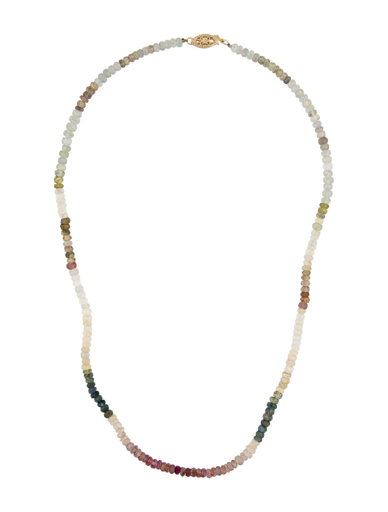 Necklace 14K Multi Stone Bead