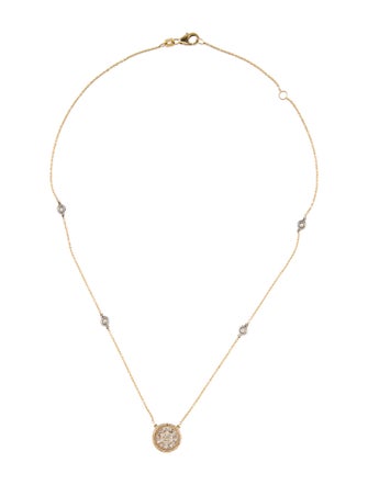 Necklace 14k Diamond Cluster Station Pendant Necklace