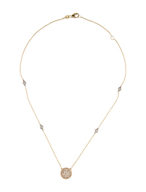 Necklace 14k Diamond Cluster Station Pendant Necklace