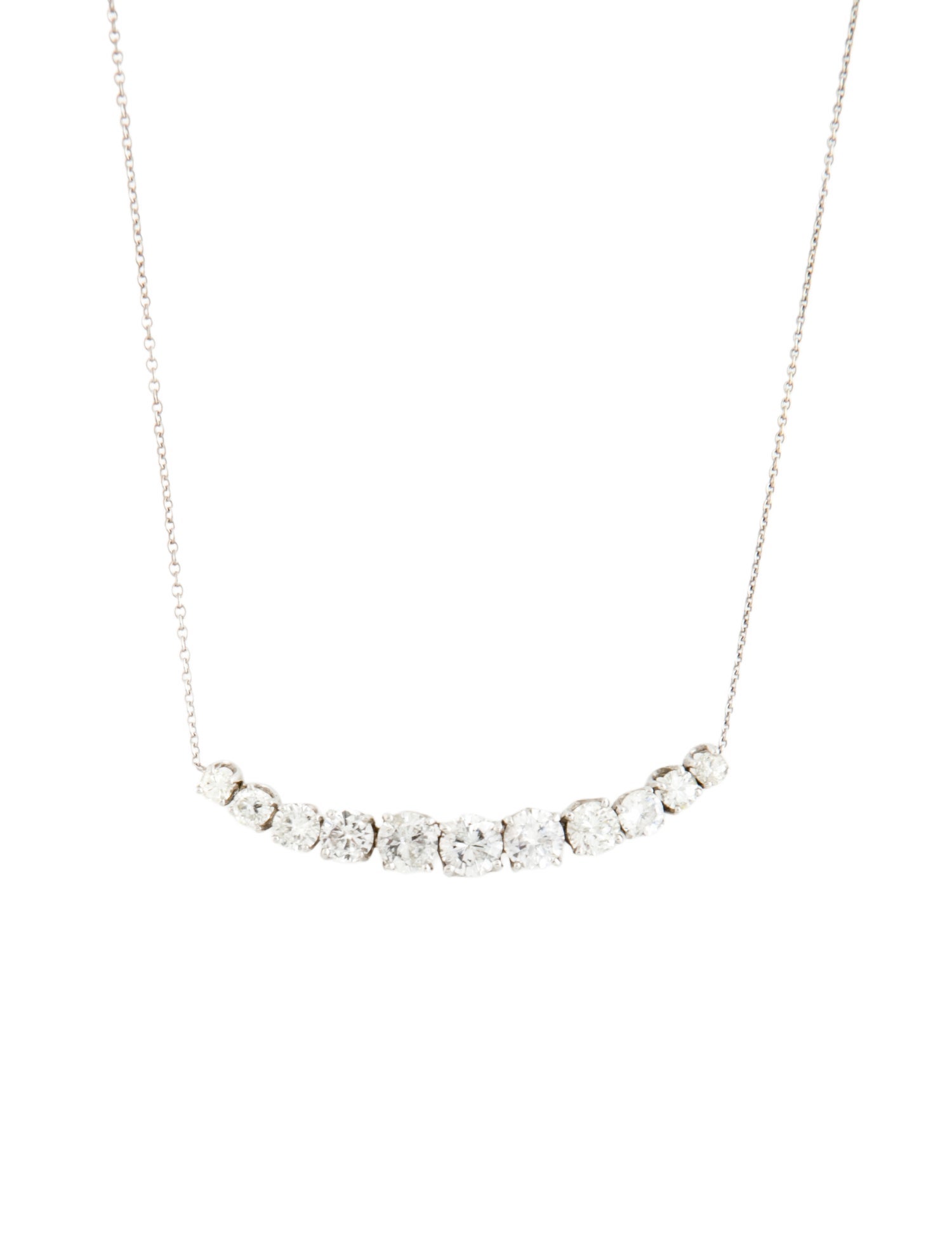 Necklace 2.54ctw Diamond Curved Bar Pendant