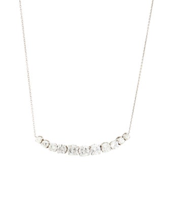 Necklace 2.54ctw Diamond Curved Bar Pendant Necklace
