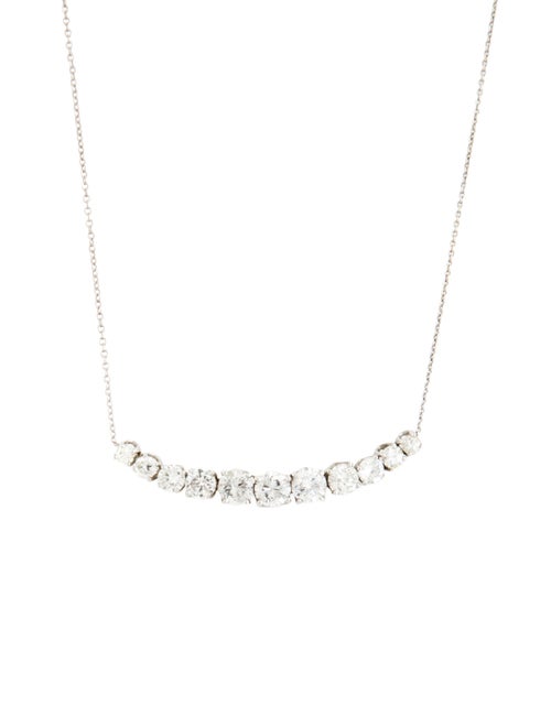 Necklace 2.54ctw Diamond Curved Bar Pendant Necklace