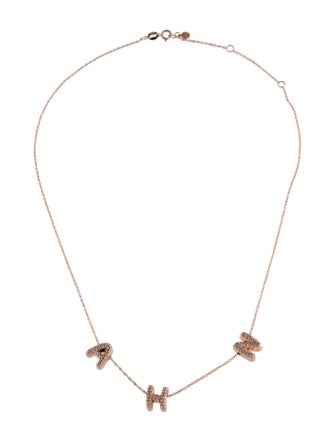 Necklace 14K Diamond Letters 'A' 'H' 'N' Pendant Necklace
