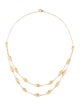 Necklace  14K Double Strand Textured Station Necklace
