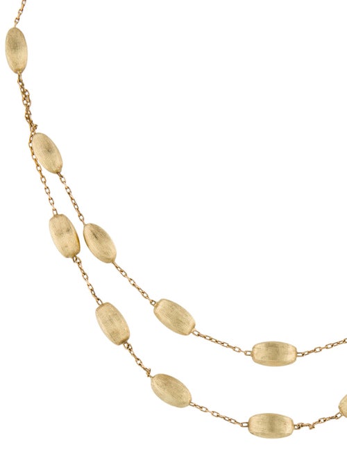 Necklace  14K Double Strand Textured Station Necklace