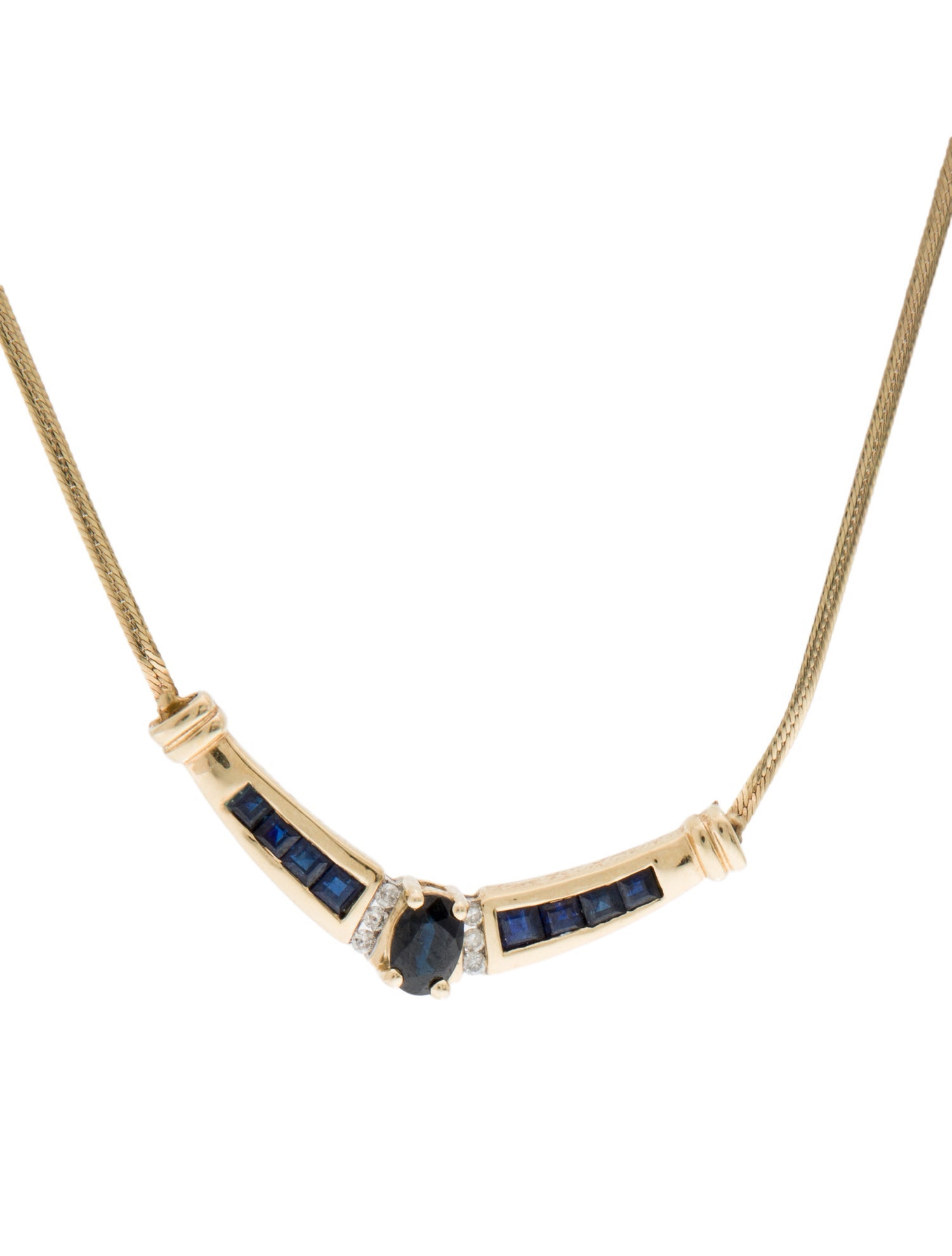 Necklace 14K 1.07ctw Sapphire & Diamond Pendant