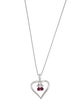 Necklace 14K Ruby & Diamond Heart Pendant Necklace