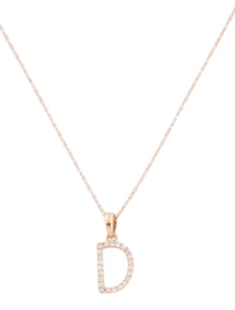 Necklace 14K Diamond Initial 'D' Pendant Necklace