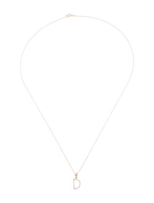 Necklace 14K Diamond Initial 'D' Pendant Necklace