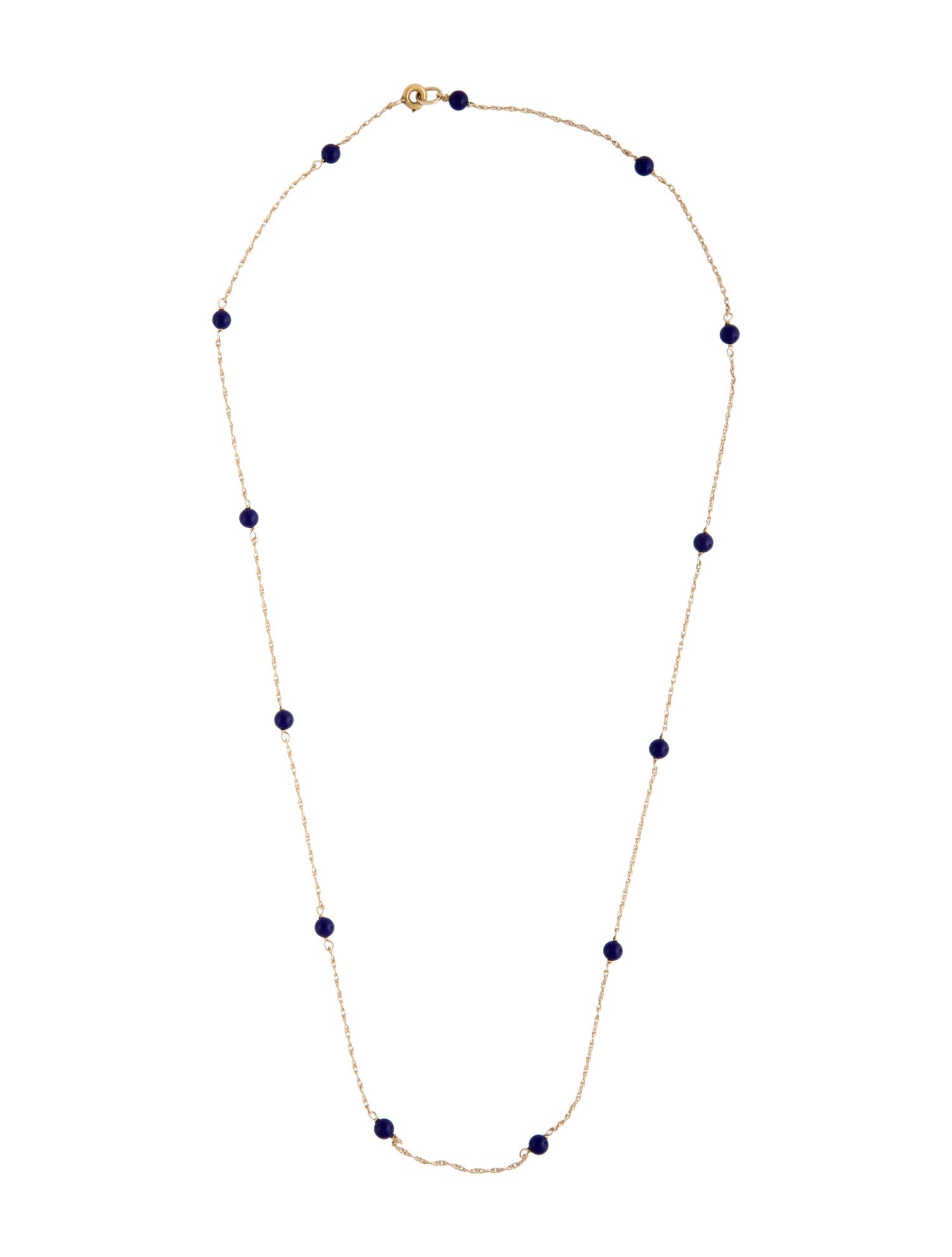 Necklace 14K Lapis Lazuli Station Necklace