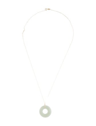 Necklace 14K Jadeite Pendant Necklace