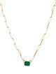 Necklace 14K 1.93ct Emerald Paperclip Chain Collar Necklace