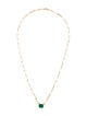 Necklace 14K 1.93ct Emerald Paperclip Chain Collar Necklace