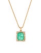 Necklace 14K 3.86ct Emerald & Diamond Pendant Necklace