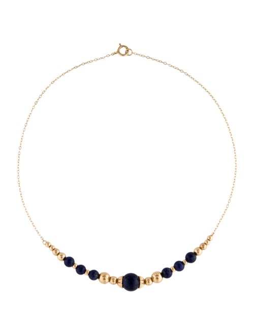 Necklace 14K Sodalite Bead Necklace