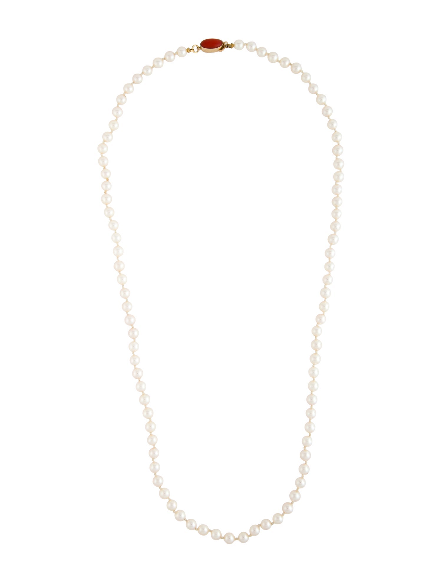 Necklace 18K Pearl & Coral Beaded Strand