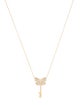 Necklace 14K Diamond Butterfly Key Pendant Necklace