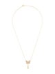Necklace 14K Diamond Butterfly Key Pendant Necklace