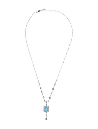 Necklace 14K 2.76ctw Topaz & Diamond Lavalier Necklace