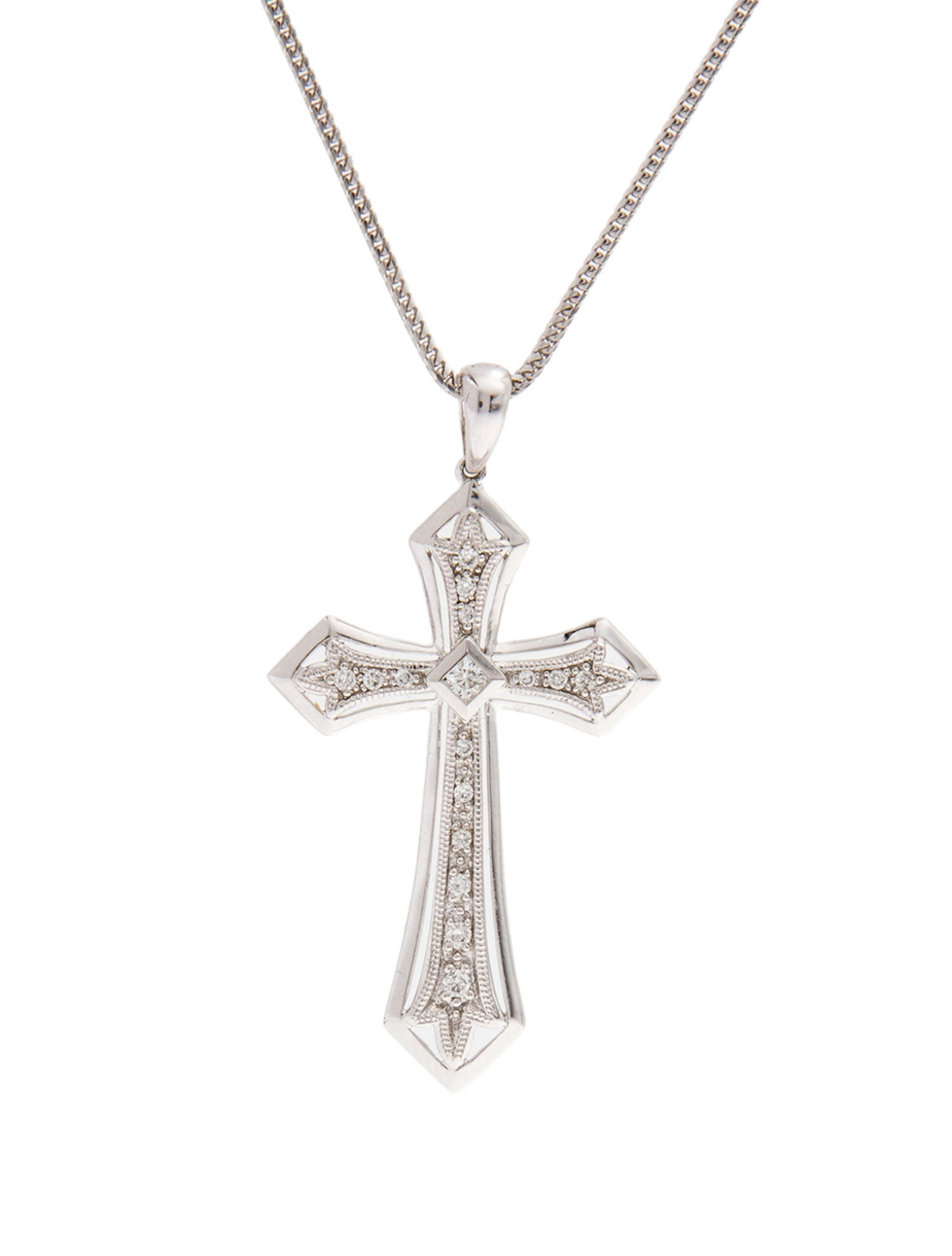 Necklace 14K Diamond Cross Pendant