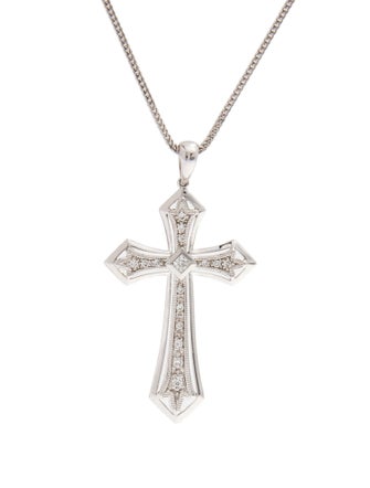 Necklace 14K Diamond Cross Pendant Necklace