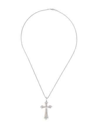 Necklace 14K Diamond Cross Pendant Necklace